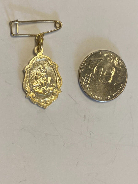 Our Lady of Loreto Gold tone Medal, New from Italy