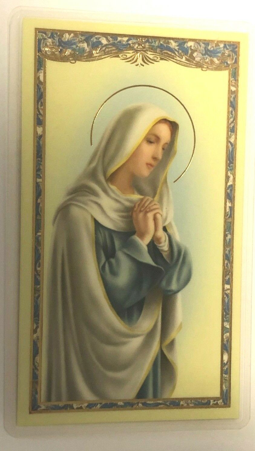 A Nurse's Prayer Card, Laminated with Image of Our Lady in Prayer, new