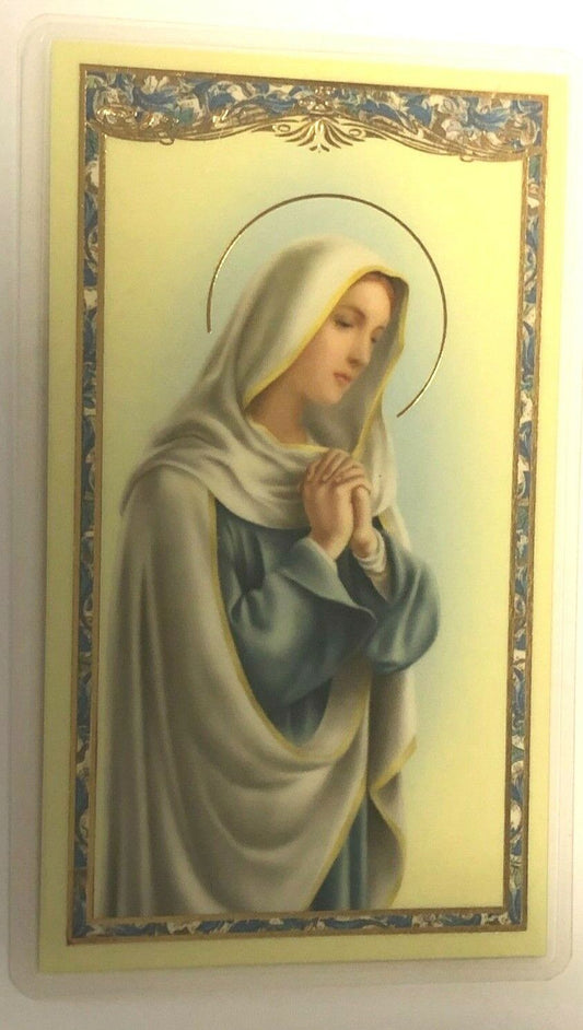 A Nurse's Prayer Card, Laminated with Image of Our Lady in Prayer, new - Bob and Penny Lord