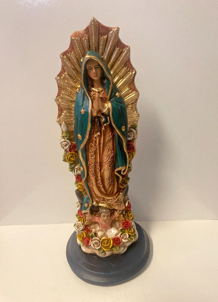 Our Lady of Guadalupe Hand Painted 6.5" Statue, New from Colombia