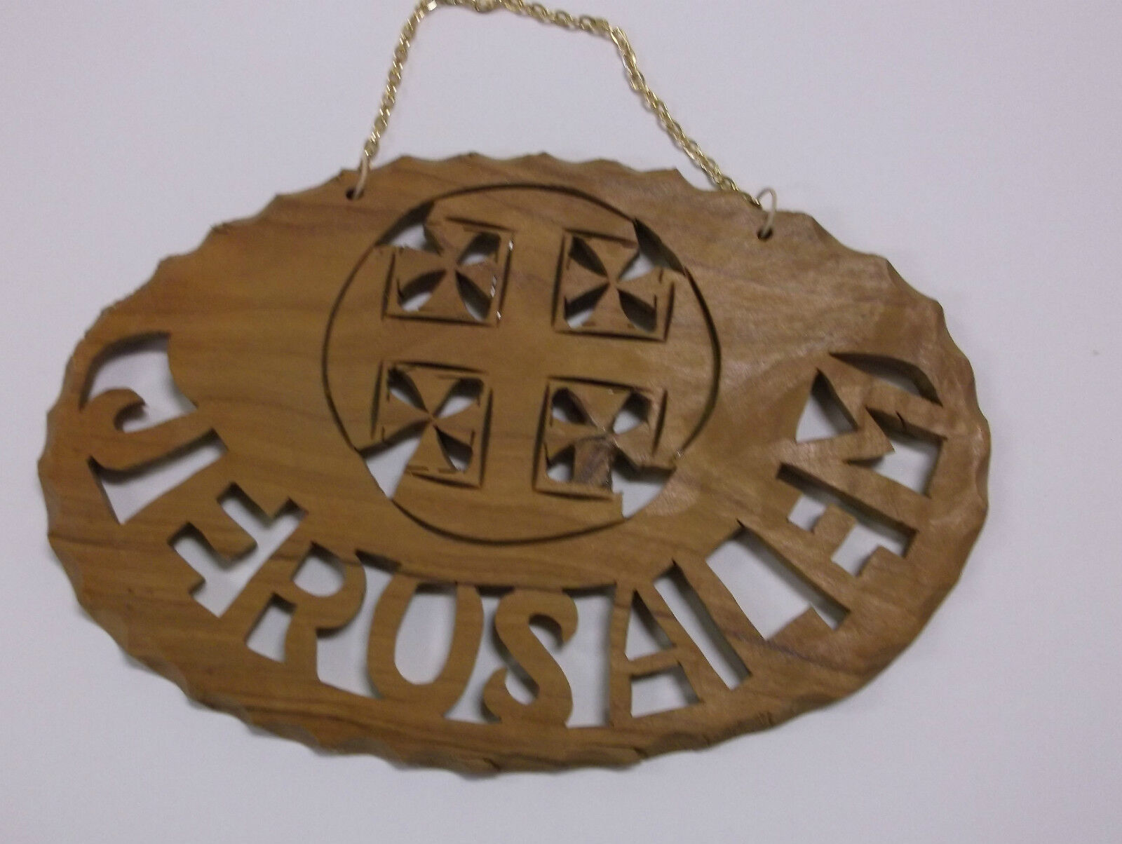 Jerusalem Wall Sign Carved in  Olive Wood, from Holy Land,New - Bob and Penny Lord
