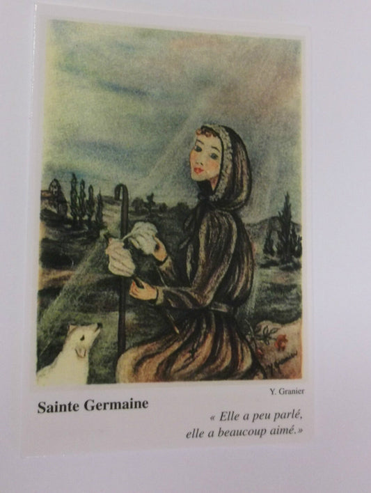Saint Germaine de Pibrac Prayer Card, 5" X 2  3/4", From France