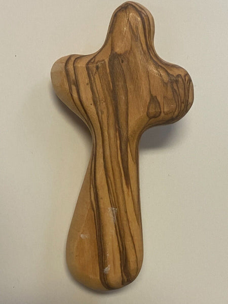 Small Hand Held Olive Wood Cross 3.50" New from Jerusalem