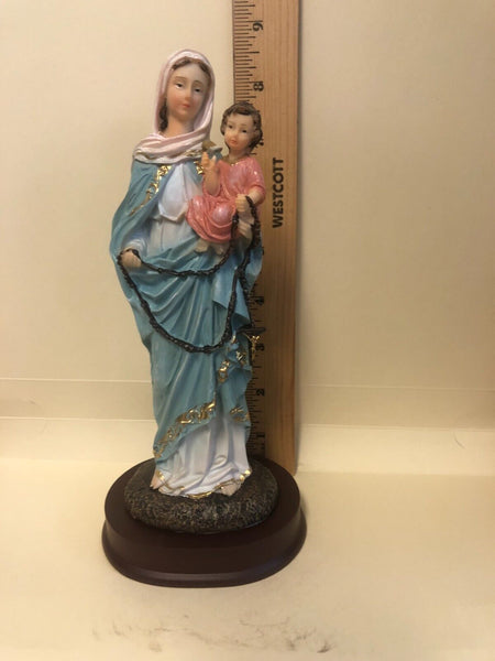 Our Lady of the Rosary Statue, 8.25" New