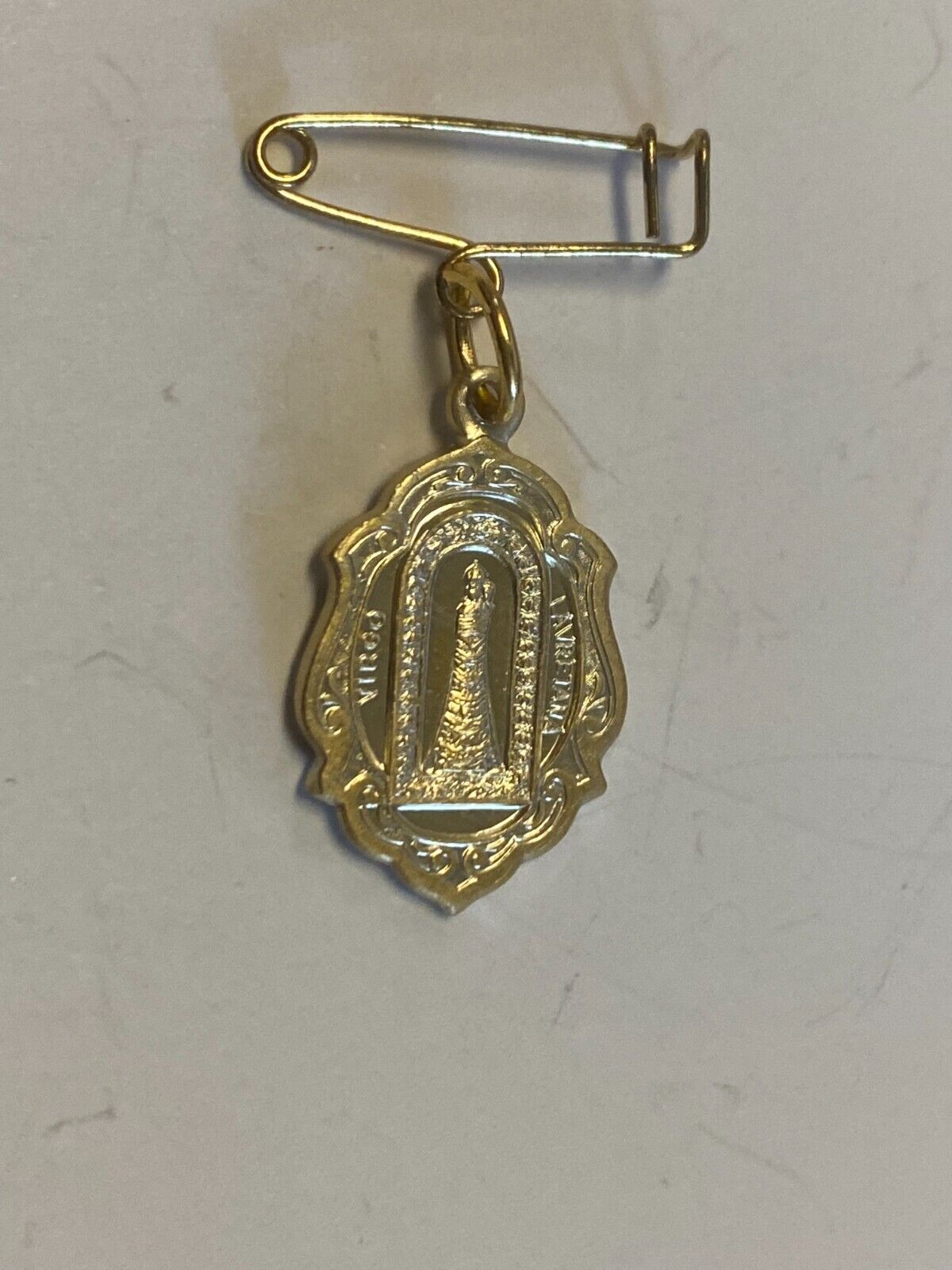 Our Lady of Loreto Gold tone Medal, New from Italy