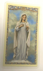 Our Lady of Medjugorje Laminated Prayer Card, New