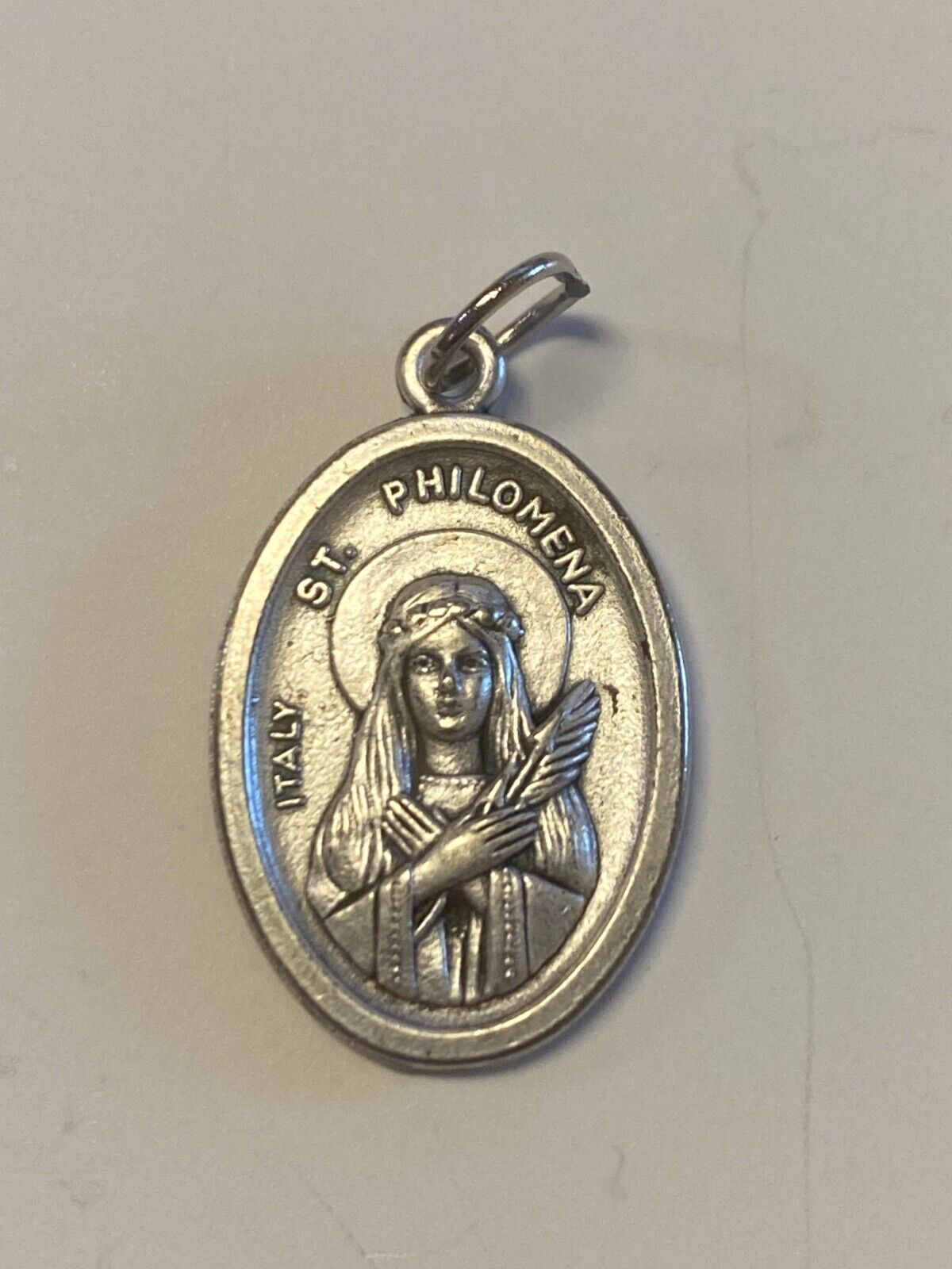 Saint Philomena Silvertone Medal, New - Bob and Penny Lord