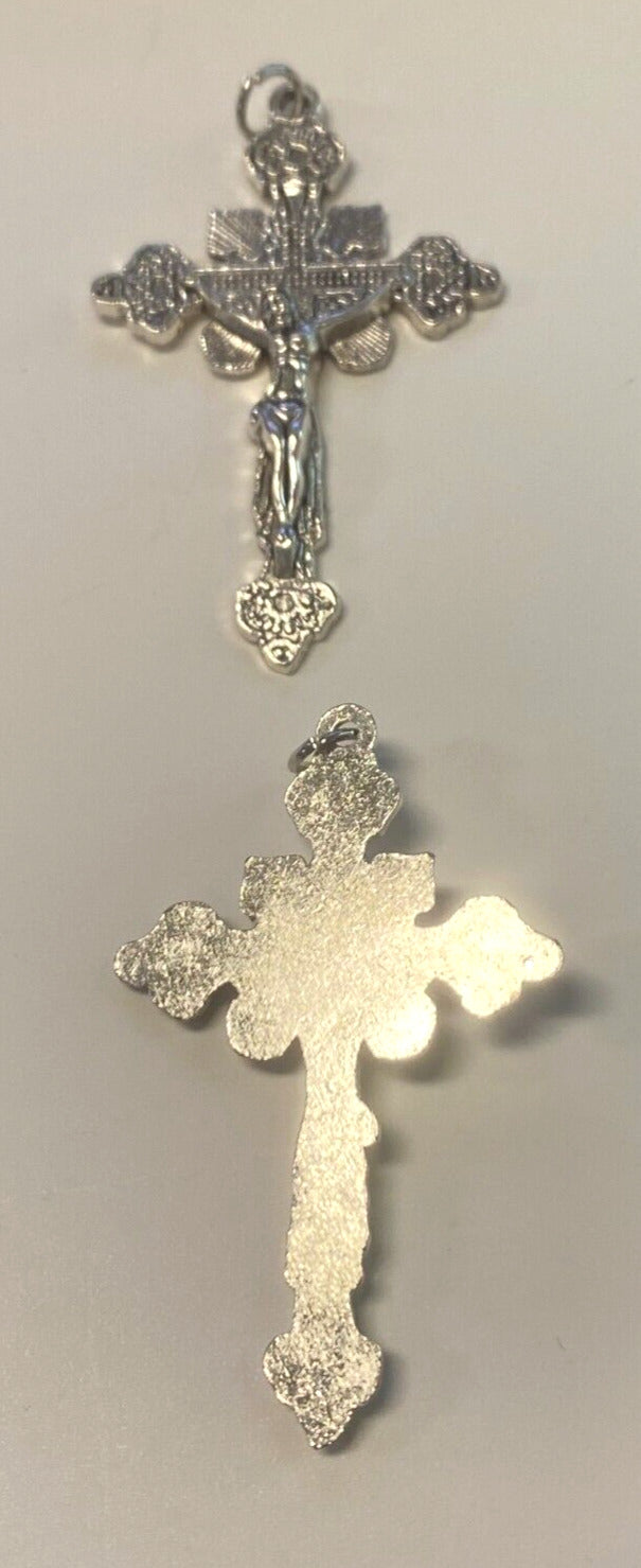 Silver Plated 2" Crucifix Pendant,  New #12