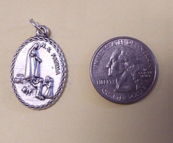 Our Lady of Fatima Oval Silver Tone Medal, New  from Fatima