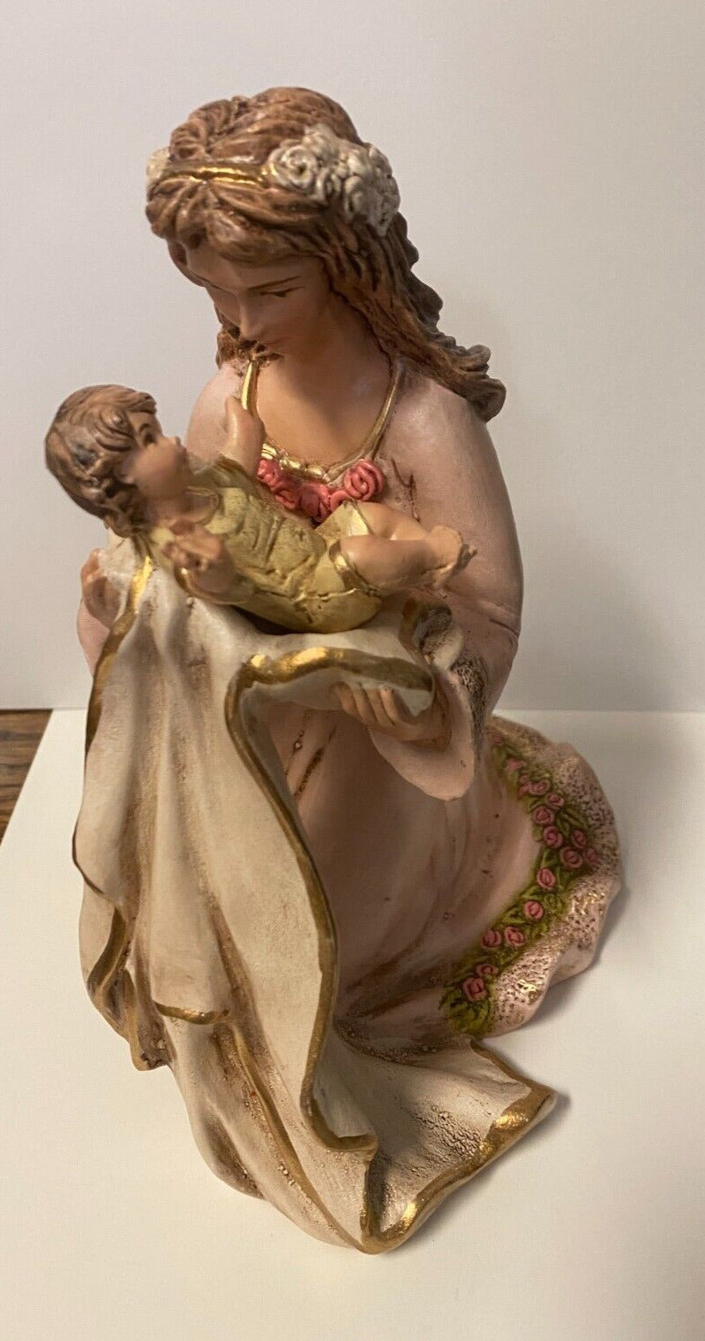 Virgin of Tenderness 7.75" Hand Painted  Statue, New Colombia