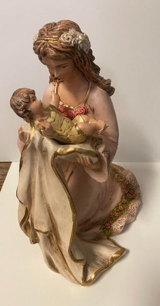 Virgin of Tenderness 7.75" Hand Painted  Statue, New Colombia