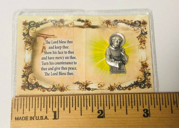 San Francisco de Assisi, Oracion de Bendicion + Imagen en Pewter,En Espanol