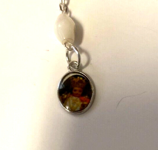 Infant of Prague Charm White 1 Decade Rosary Bracelet,New from Bethlehem #2