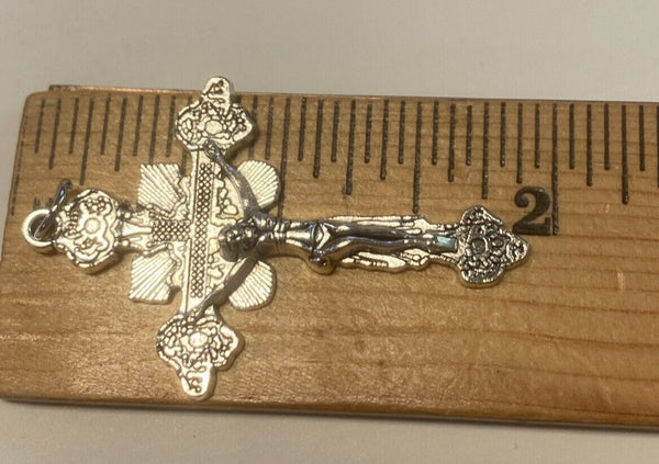 Silver Plated 2" Crucifix Pendant,  New #12