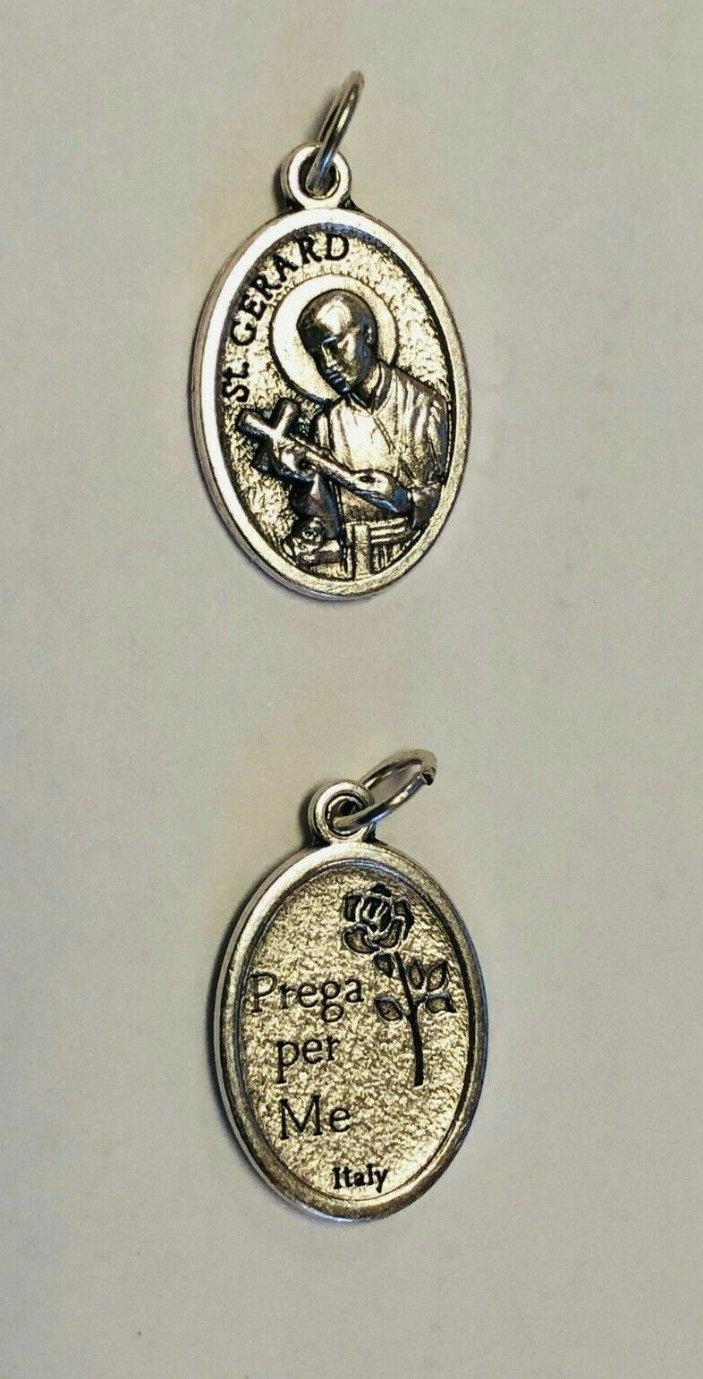 Saint Gerard Majella Silvertone Medal, New from Italy - Bob and Penny Lord