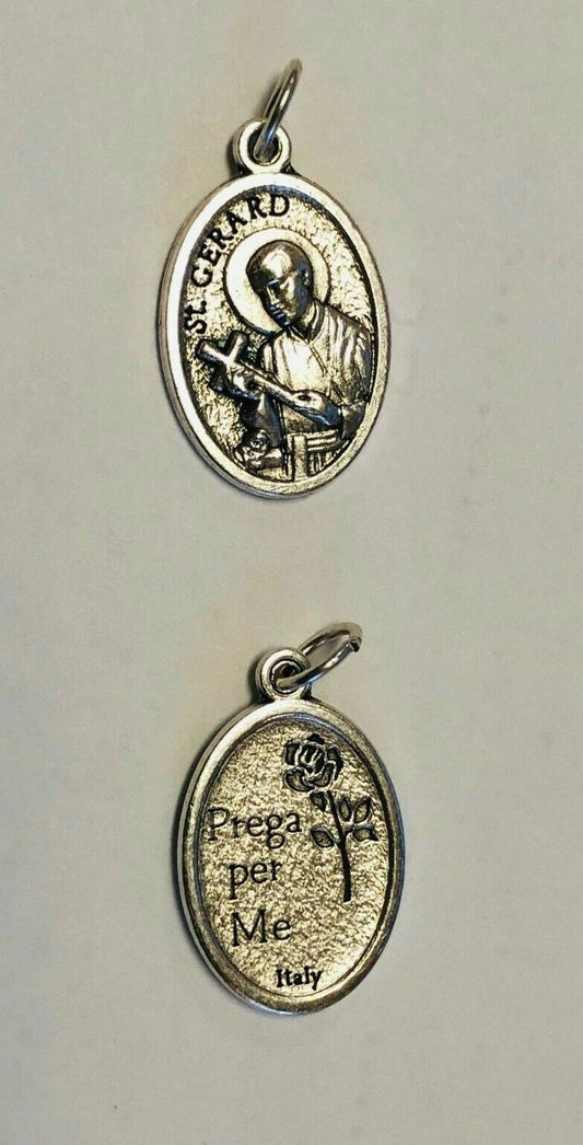 Saint Gerard Majella Silvertone Medal, New from Italy - Bob and Penny Lord