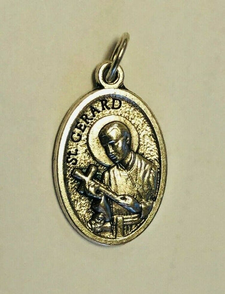 Saint Gerard Majella Silvertone Medal, New from Italy