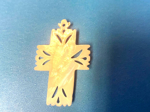 Our Lady of Perpetual Help Image + Mother of Pearl Crucifix Pendant, New