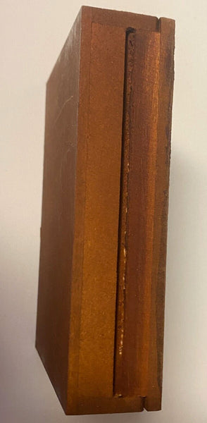 Saint Maximilian Kolbe Wood Rosary Box with Rosary, New from Colombia