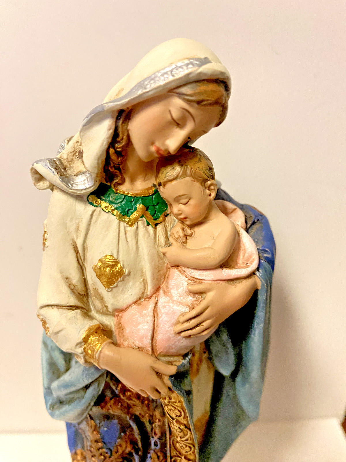 Adoring Blessed Mother & Child Jesus Statue 7 1/8" Statue, New