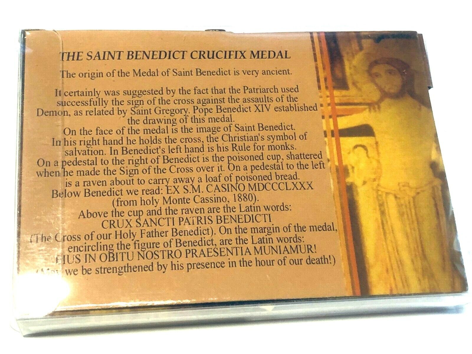 Saint Benedict Red Enamel Crucifix Pendant, New - Bob and Penny Lord
