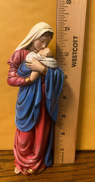 Mother's Kiss/ Blessed Mother & Child Jesus Statue  7 1/4"H  Statue, New