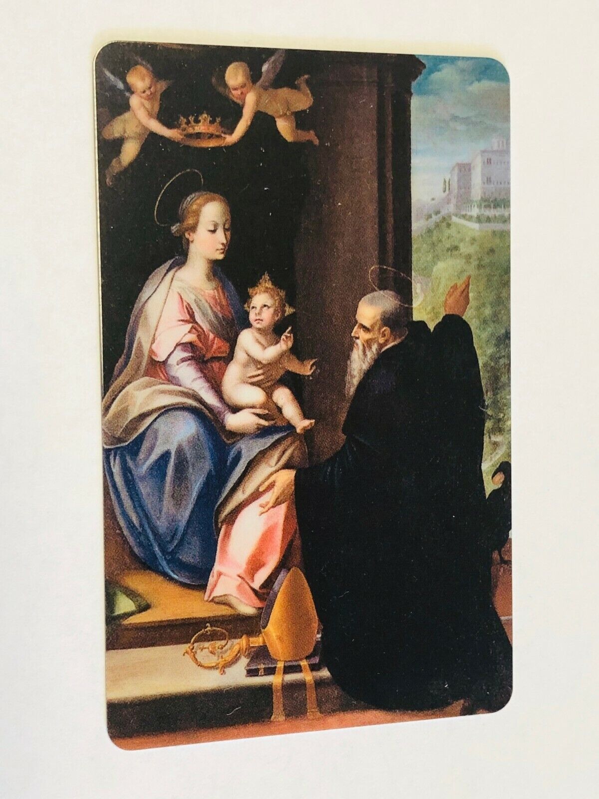 Saint Benedict Laminated Prayer Card, From Italy, New #5