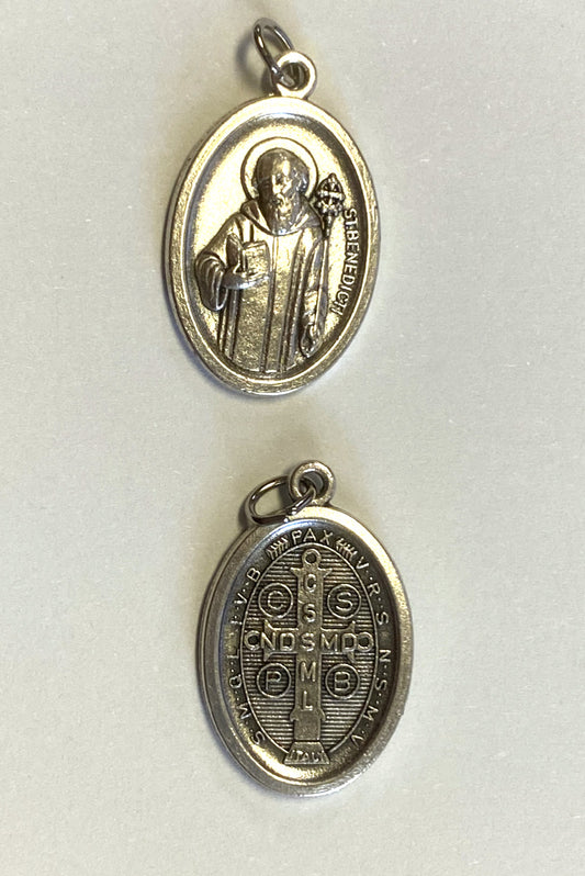 Saint Benedict Silver tone Medal, New, - Bob and Penny Lord