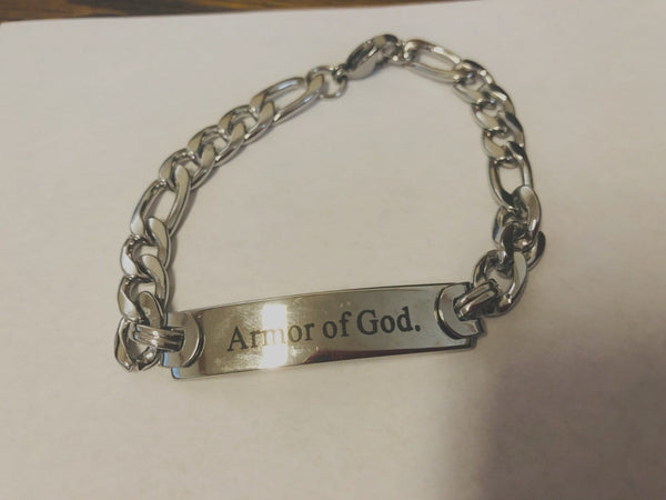 Stainless Steel  Armor of God  8  L Bracelet, New