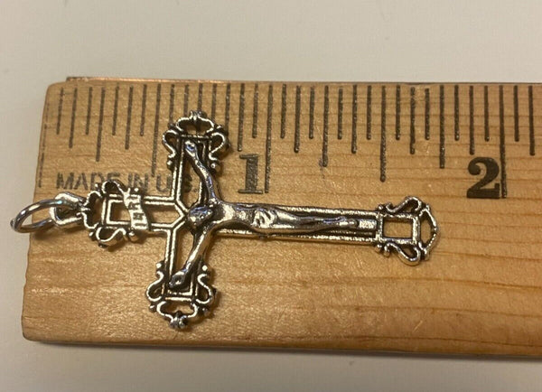Celtic  Crucifix Pendant 1.75" Silver Plated,  New #14