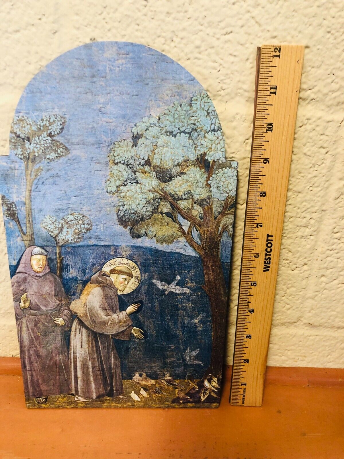 Saint Francis of Assisi 12" Arched Wood Plaque, New - Bob and Penny Lord