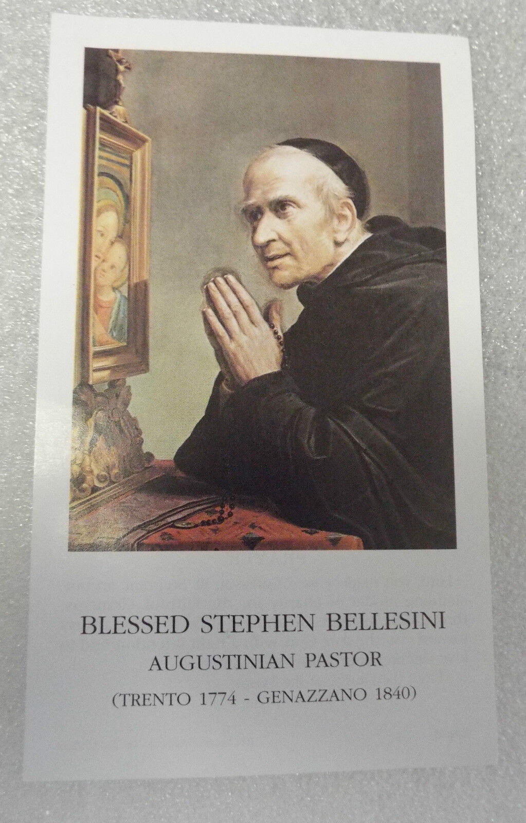 Blessed Stephen Bellesini Prayer Card, from Italy New