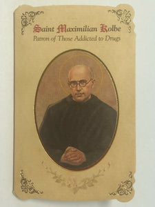 Saint Maximilian Kolbe, Prayer Card & Medal, New