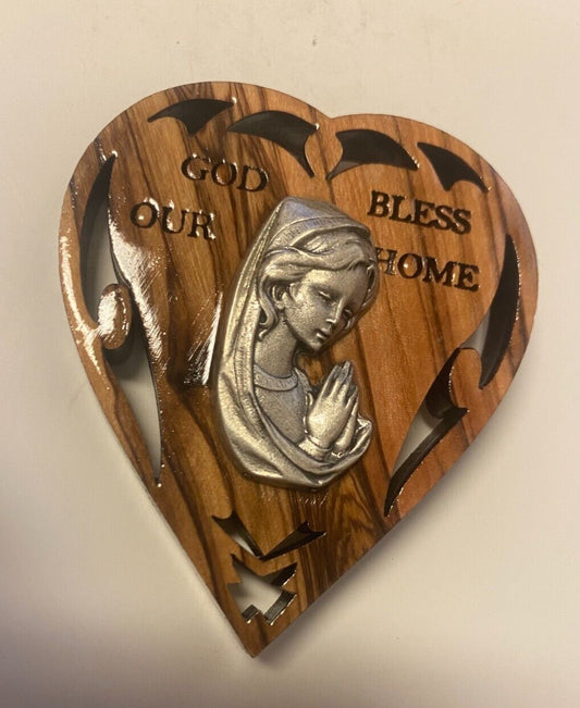 Blessed Mother Olive Wood Magnet, New from  Bethlehem - Bob and Penny Lord