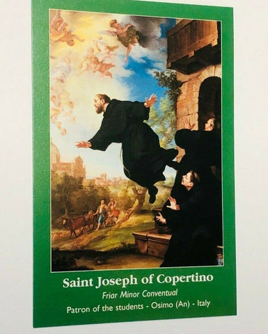 Saint Joseph of Cupertino (Patron of Students) Prayer Card, New from Italy #3