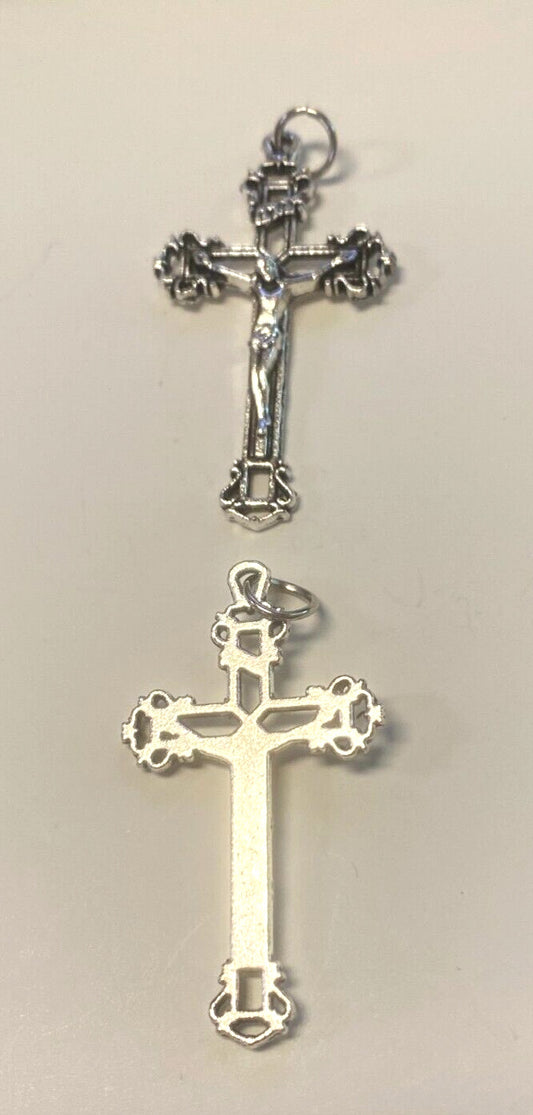 Celtic  Crucifix Pendant 1.75" Silver Plated,  New #14 - Bob and Penny Lord