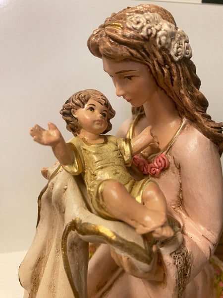 Virgin of Tenderness 7.75" Hand Painted  Statue, New Colombia