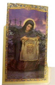 Saint Veronica Laminated Prayer Card, New