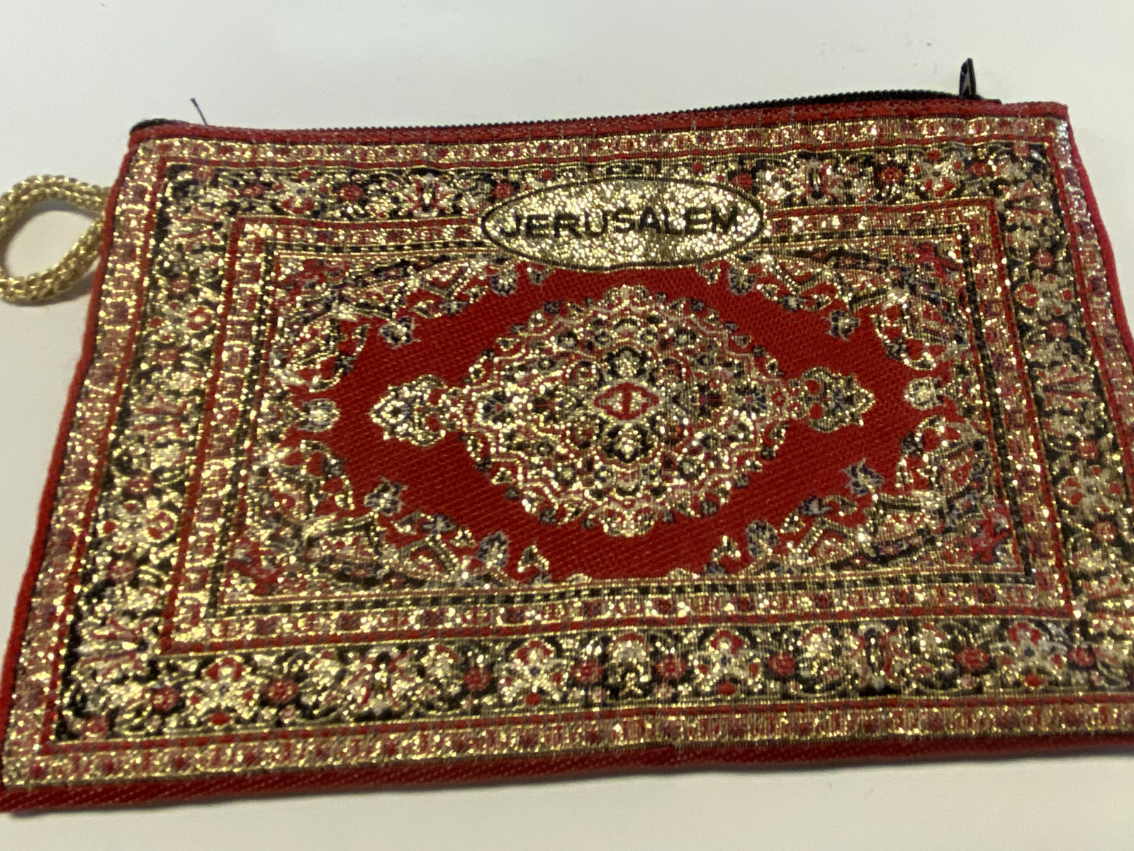 Red & Gold 6" Zip Pouch, New from Jerusalem #1