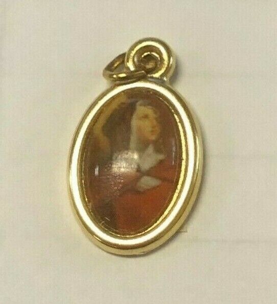 Saint Veronica Giuliani Color Image Very Small Oval Medal, New from Italy