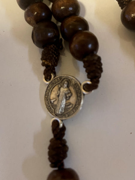 Saint Sister Faustina Wood Rosary Box with Rosary, New from Colombia