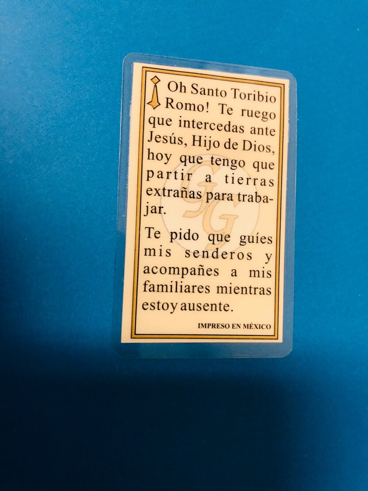 Santo Toribio Romo, Laminated Prayer Card/Estampa en  Español, New - Bob and Penny Lord