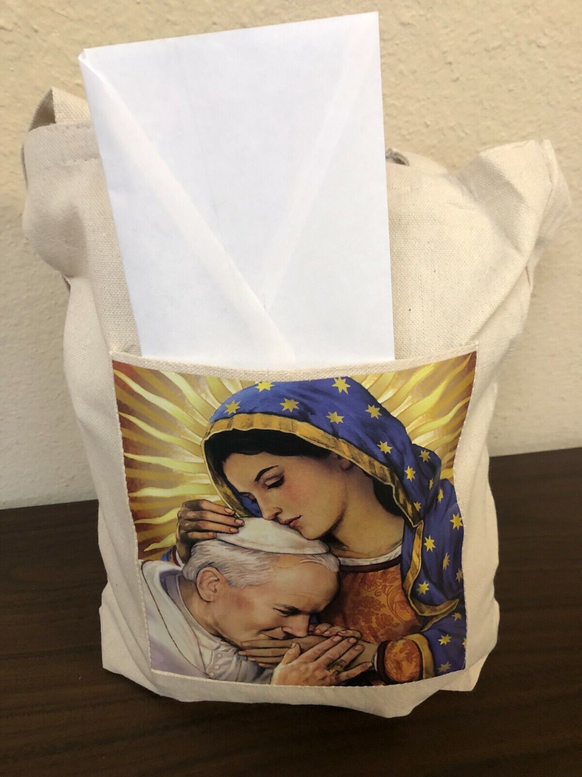 Our Lady of Guadalupe & Pope John Paul II Canvas Tote Bag, New