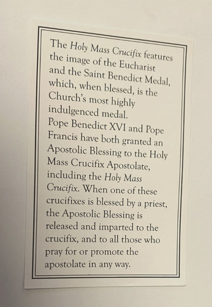 Holy Mass Crucifix with Saint Benedict Medal, Gold tone, 3", New