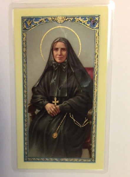 Saint Frances Xavier Cabrini Prayer Card, Laminated, New