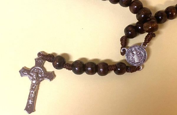 Santo Nino de Atocha Wood Rosary Box with Rosary, New from Colombia