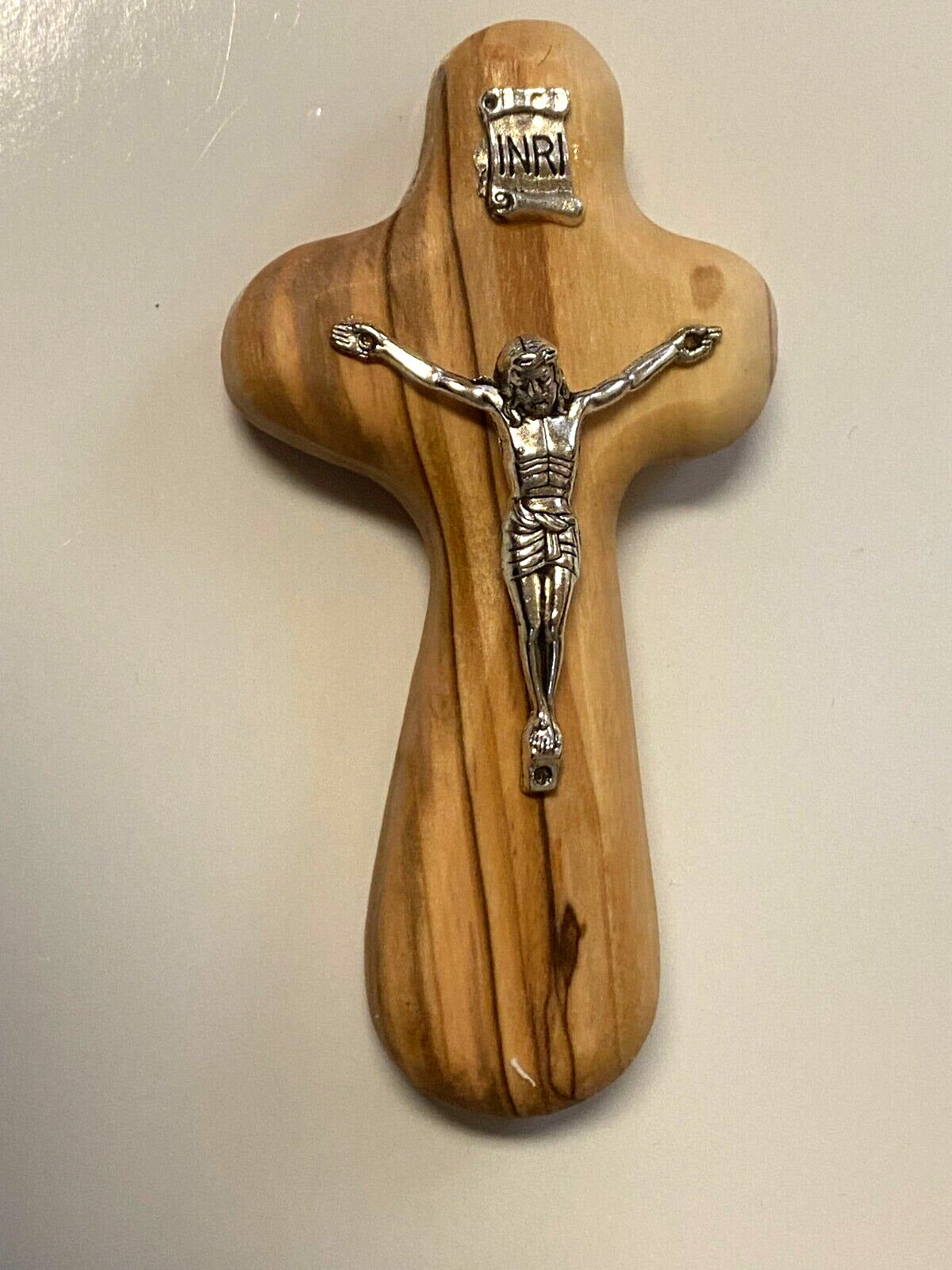 Small Hand Held Olive Wood Cross 3.50" New from Jerusalem
