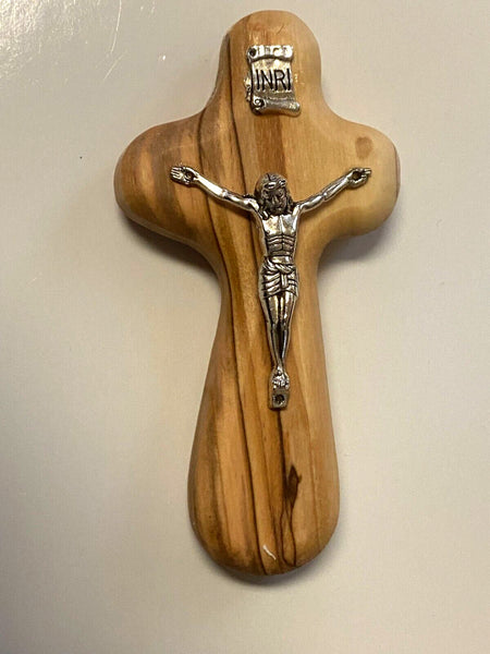 Small Hand Held Olive Wood Cross 3.50" New from Jerusalem
