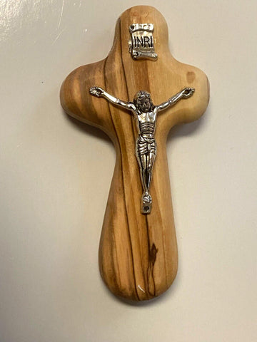 Small Hand Held Olive Wood Cross 3.50" New from Jerusalem