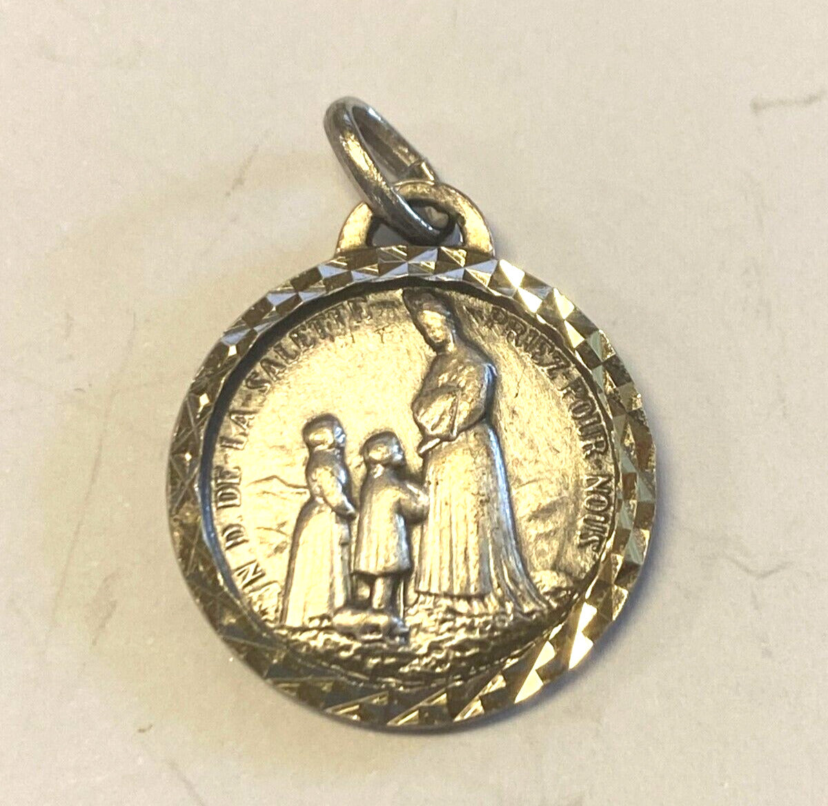 Our Lady of La Salette Vintage Round Medal, New from France